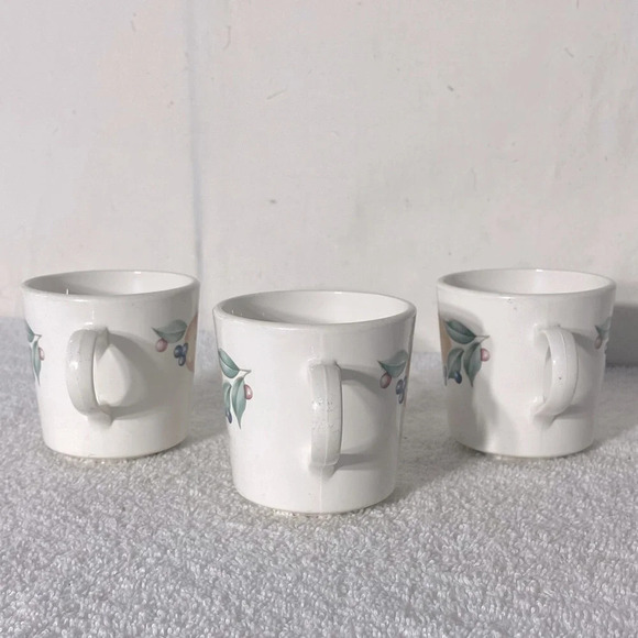 Vintage Corningware Abundance Fruit Pattern Coffee Cups x3 - Picture 2 of 8